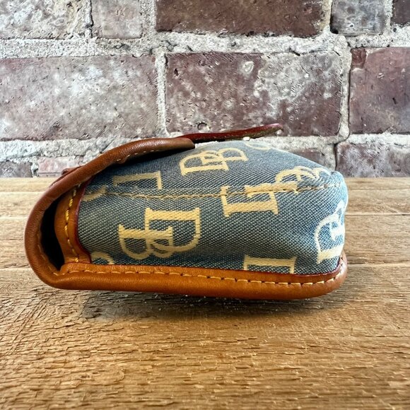 Vintage Dooney & Bourke Blue & White Logo Wristlet Canvas - Picture 5 of 6
